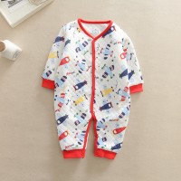 空氣棉嬰兒秋冬連身衣 - 紅色飛機 6M/18M